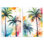 «Watercolor Splash Towering Palms», ensemble de 2 plaques murales par Kim Allen