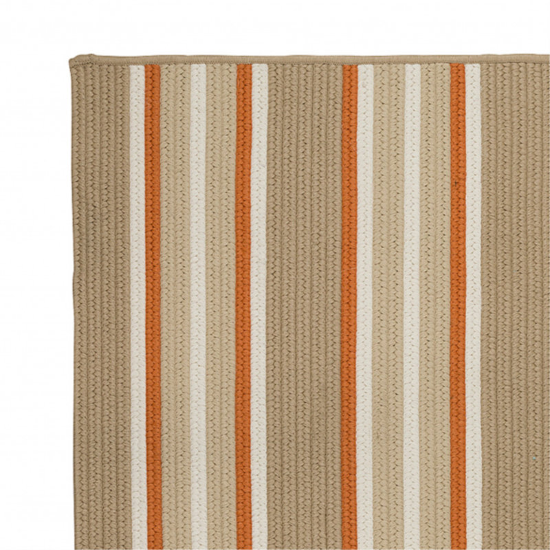 Tapis sable rouillé tressé à la main Madalynn, Rectangle 2 pi x 3 pi