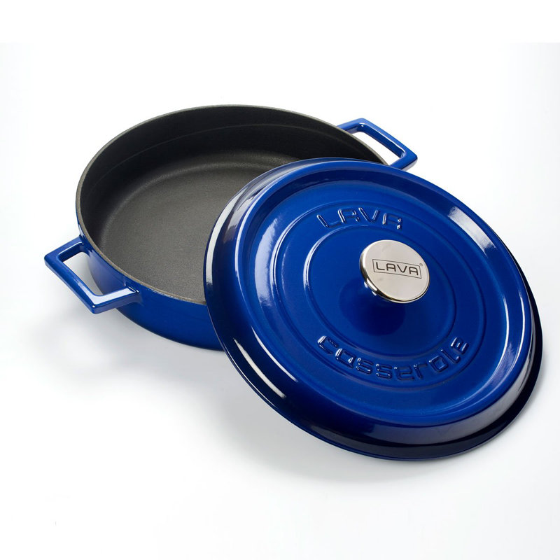 Lavabo en fonte 6 pte Cocotte ovale en fonte émaillée, Bleu