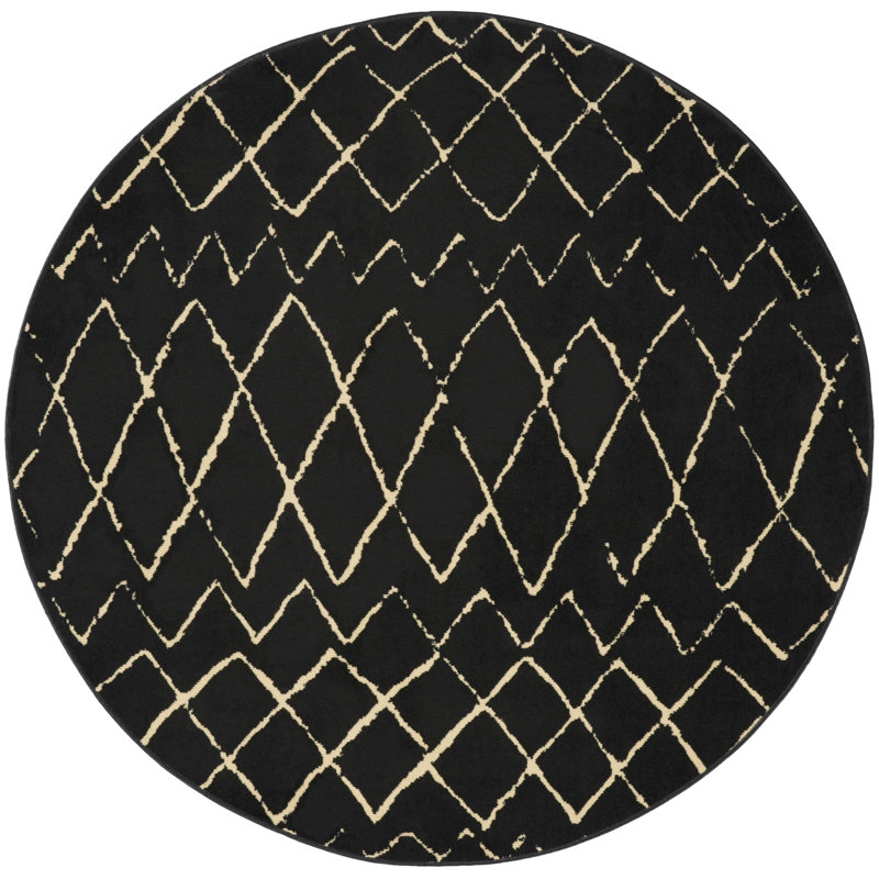 Tapis noir Bo Bo, Rond 5 pi 3 po