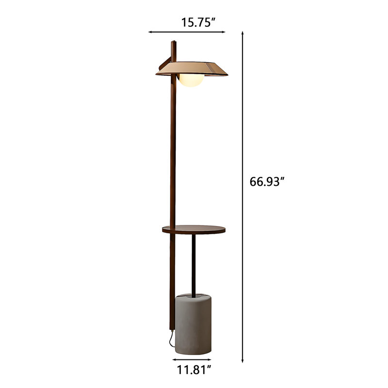 Lampe sur pied rétro 66,63 "avec tablette de salon, table d'appoint créative et lampe de chevet