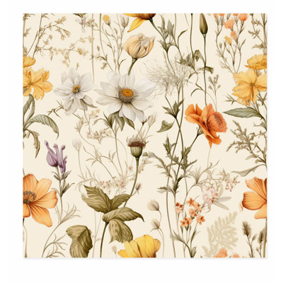 «Botanical Wildflower Symphony XVIII Cottage», reproduction d'art non encadrée
