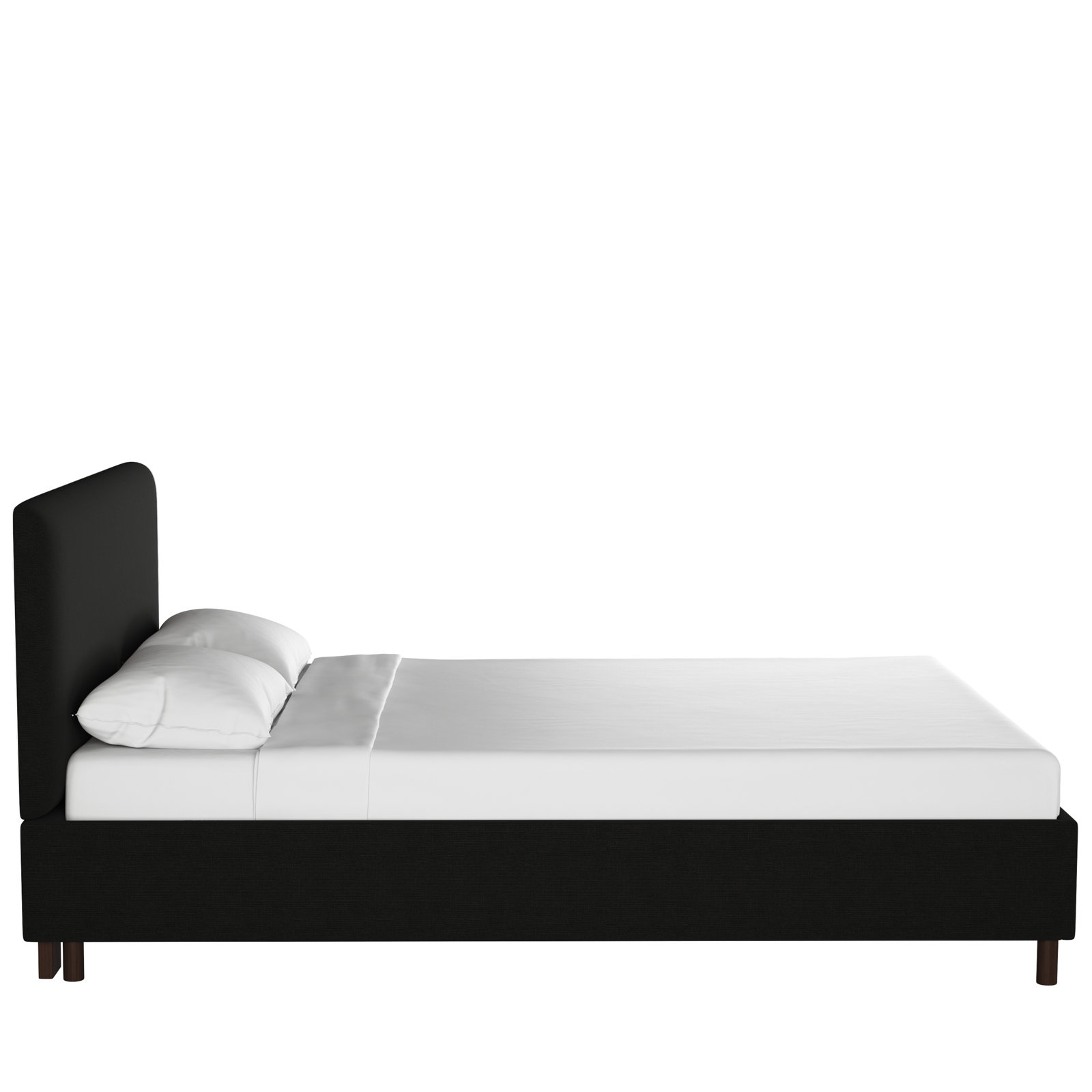 Pyburn Platform Bed, King, Linen Black Linen