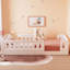 Lit plateforme simple en bois blanc avec garde-corps - et pratique avec capacité de charge élevée, stable