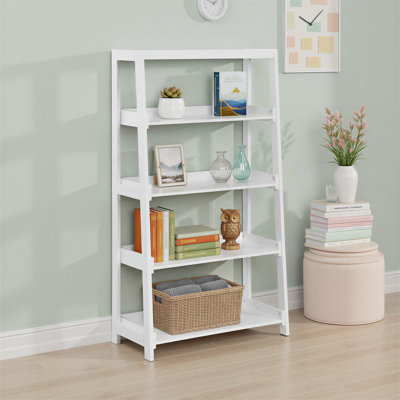 Estrela 30.5" Transitional Wood Bookcase with Four Fixed Shelves, Solid Wood Construction & Vertical Storage Tiers