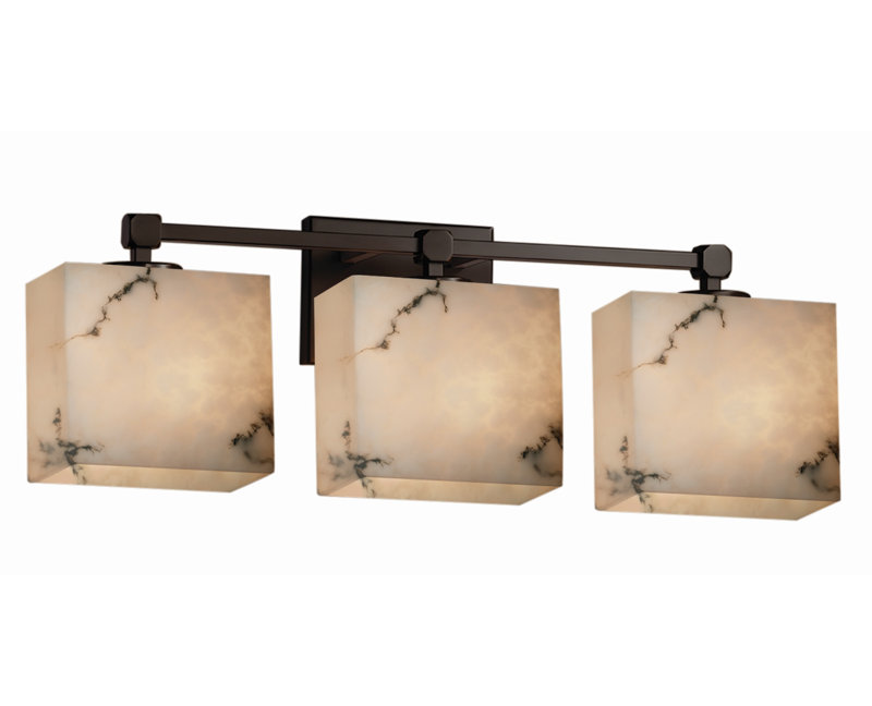 Éclairage pour salle de bain 3 lumières Aleynah, Noir mat