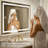 Bathroom LED Mirror Brushed Gold Metal Frame Frontlit & Backlit Vanity Mirror Anti-Fog Stepless Dimmable 3 Colors Wall-Mounted-215118699-215118690