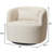 Bolton Ivory 34" Wide Textured Linen Weave Upholstered Swivel Barrel Chair-444774938