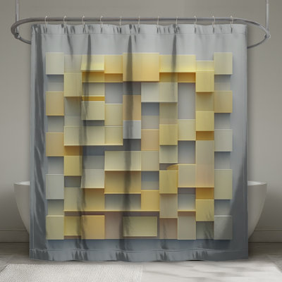 Rideaux de douche géométriques très longs