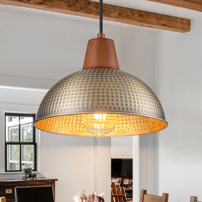 1-Light Dome Hammered Single Pendant