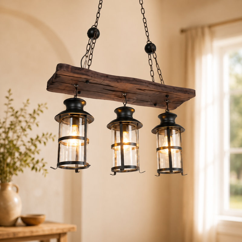 Lustre européen en verre 3 lumières