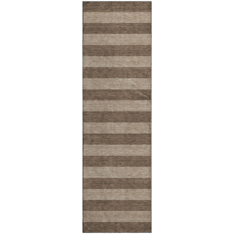 Premium Machine Washable Cerrito AMF530 Coffee Rug, Runner 2'3" x 7'6"