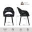 49.5cm H Luxury Fabric Upholstered Dining Chair with Wooden Legs-61276534-40986369