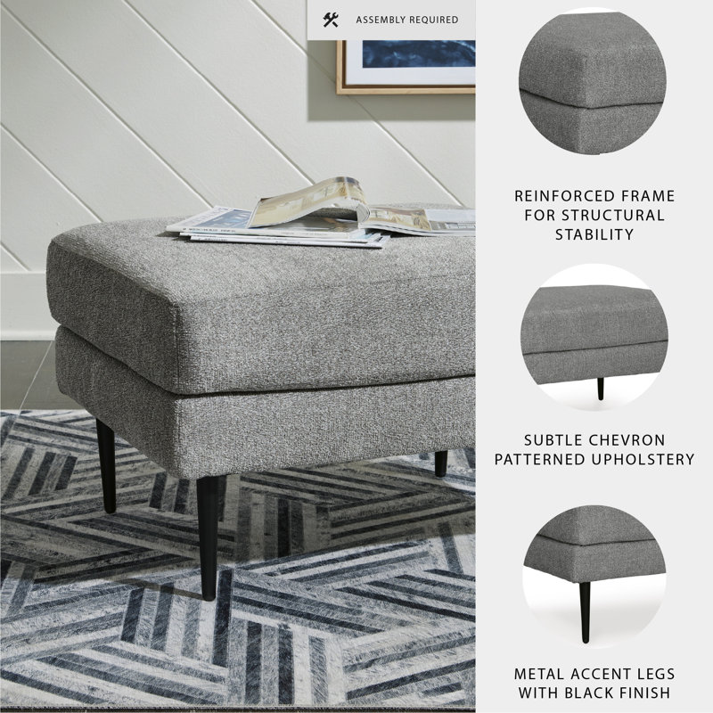 Magoria Upholstered Ottoman, Green Polyester