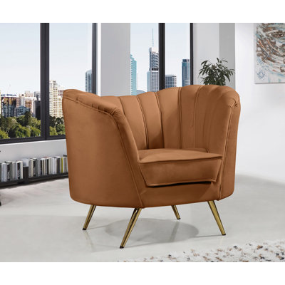 Tiberius 43" Wide Tufted Velvet Barrel Chair