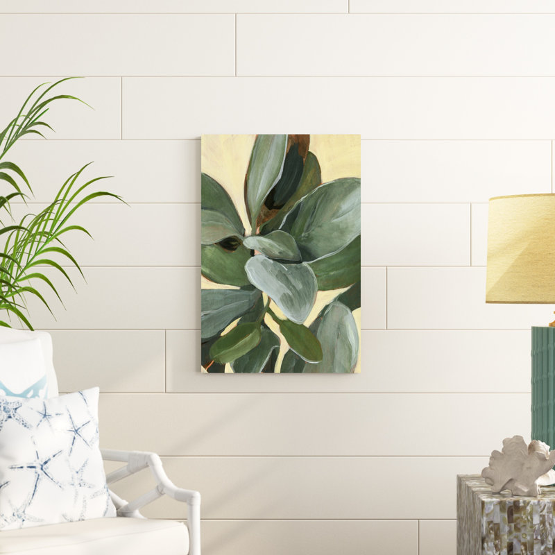 «Plant Study I» par Annie Warren - peinture sur toile tendue, H 30 po x l 20 po
