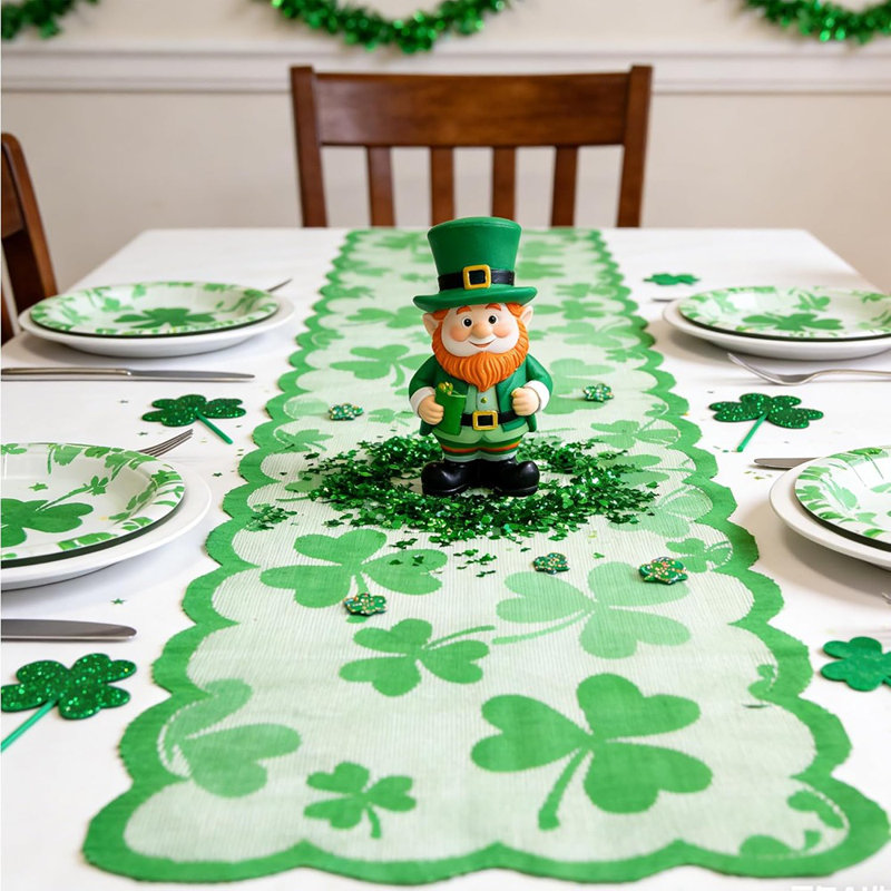 Chemin de table en dentelle pour les fêtes, incluant la Saint-Valentin, Halloween, la Saint-Patrick et l'Action de grâce