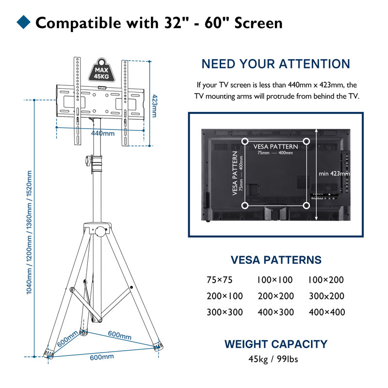 Trasdamad TV Stand for TVs up to 60"