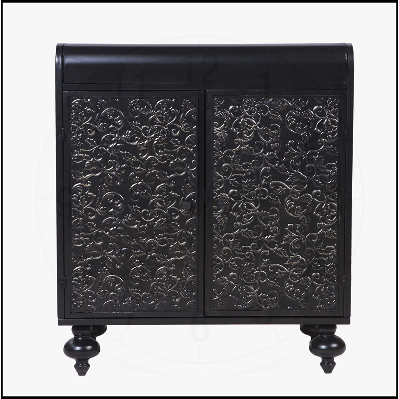Armoire décorative artistique avec portes doubles, buffet à rangement amélioré et armoire décorative patinée pour le vestibule, le salon et la salle à manger