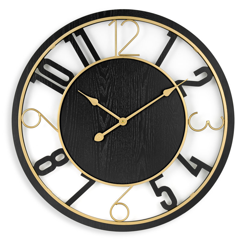  Horloge murale 24 po, Noir, noir, noir, noir