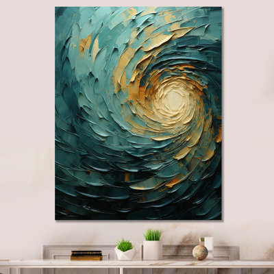 " Majestic Motion Teal Spiral IV "