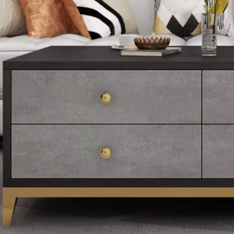 Table basse de luxe Design Light, Noir / gris, H 19,68 po x L 39,37 po x l 27,55 po