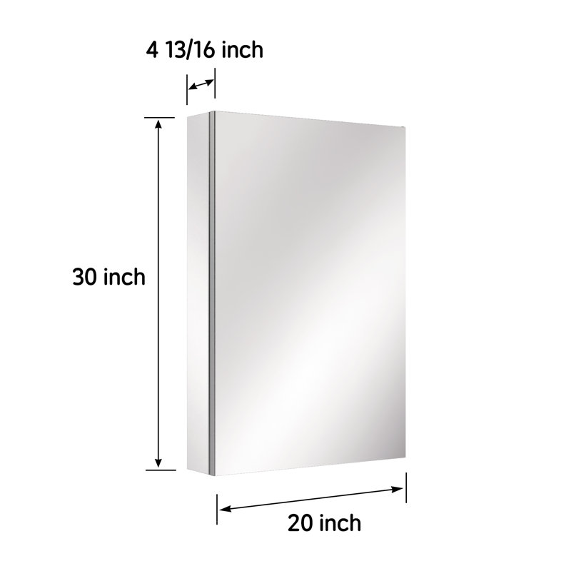 Armoire de rangement murale sans cadre l 20 po x H 30 po avec 3 tablettes réglables, 20"