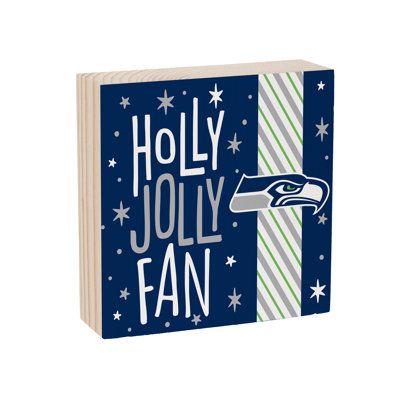 Seattle Seahawks 6" Holiday Wood Plock Wall Sign