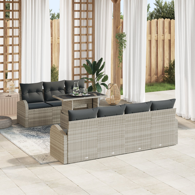 234cm Wide Patio Sofa with Cushions