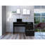 Dublin Three Drawer Computer Desk, One Shelf -Black-1925831622