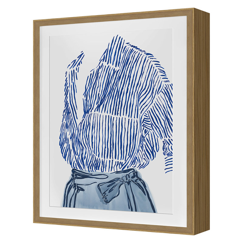 Fashionably Blue Print by Jones, Emma, Oak Framed, 36" H x 28" W