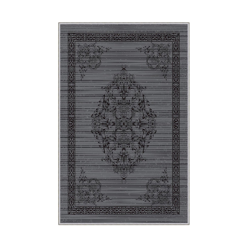Tapis tissé de qualité supérieure (1,6 x 2,6 pieds), 100% polyester, d'une hauteur de poils de 0,3 po | Pois antibactérien antidérapant en PVC | Lavable à la machine, impression numérique 3D | Idéal pour le salon, la chambre à coucher et le vestibule