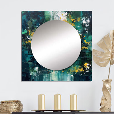 Mitrea - Art mural miroir carré abstrait en marbre pour salle de bain