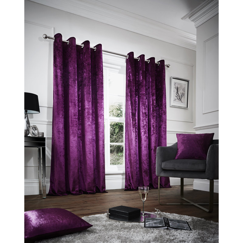  Eyelet Room Darkening Thermal Curtains, 229 W x 229 D cm, Aubergine