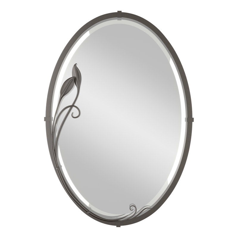 Leaf Traditional Beveled Accent Mirror, Oil Rubbed Bronze