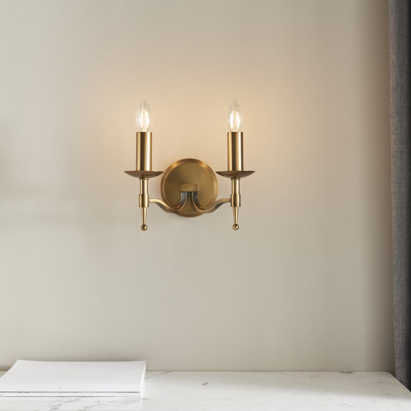 Emperador Candle Wall Light, Antique Brass