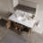 48" Wall-Mounted Bathroom Vanity with Undermount Bathroom Ceramic Sink, Brown Wood Texture with Sintered Stone Table top-843688745-843688751