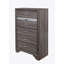 Commode verticale en bois manufacturé avec 5 tiroirs