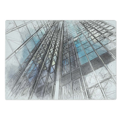 Tempered Glass Architecture Sketch Vol.17 Chopping Board