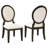 Dark Oval Back Dining Chair  2 Chairs , Cream Chenille Upholstery, Square Front And Flared Rear, 39.11 Inches Tall, Room Decor For Special Events Side Chairs In , Of 2, Upholstery With Welt Trim,