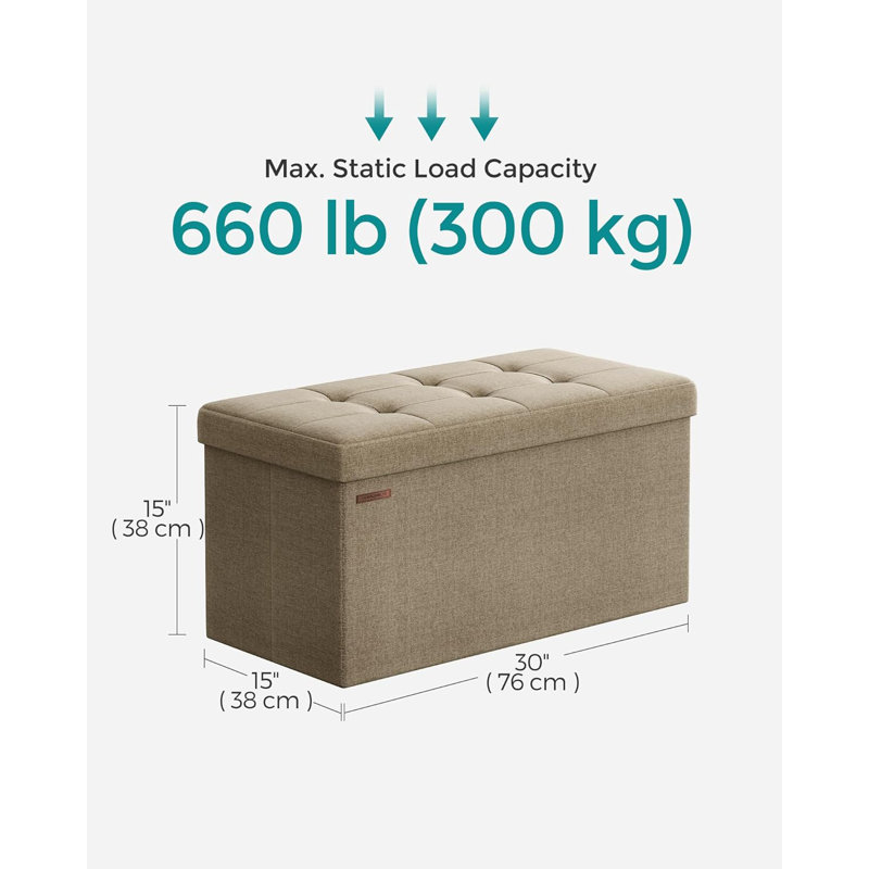 76x38x38cm 76cm Wide Rectangle Solid Colour Footstool Ottoman with Storage, Yellow