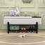 Farmhouse Upholstered Storage Bench with Hidden Compartment for Bedrooms or Hallways-382947457