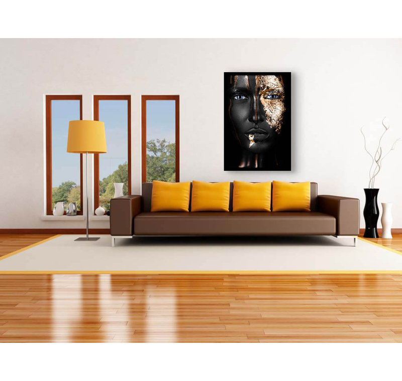 Noir Gold - No Frame Rectangle Print, Black Frame, 120cm H x 80cm W x 10cm D