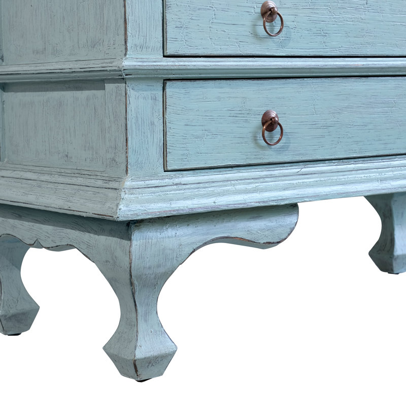 Farreli 39'' Wide Solid Wood Display Stand, Farmhouse Island Blue