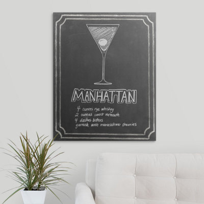 « ii », affiche rétro dépilé Chalkboard Cocktails