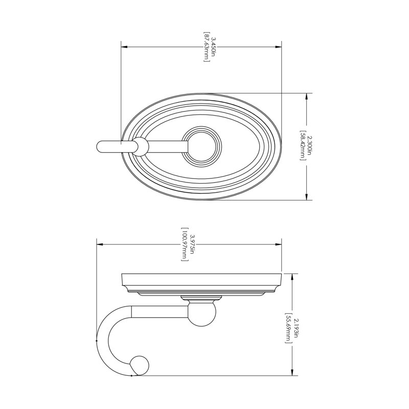 Wyndham Wall Mounted Robe Hook, Brushed Oil/Rubbed Bronze