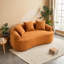 Causeuse courbée orange élégante - Canapé ultra-moelleux en chenille 30D pour coins confortables et petits espaces, L 65 po, aucun assemblage requis-2012021860