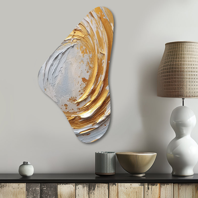 Art mural en métal asymétrique en forme de spirale abstraite Eton, H 31 po x l 17 po x P 1 po