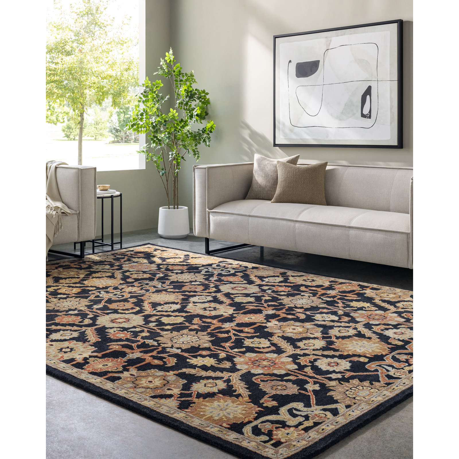 Redwood Hand-Tufted Wool Oriental Rug, Rectangle 9' x 13'