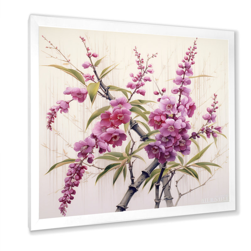 «Bamboo And Plum Blossoms I», art mural sur toile de bambou_106656, H 16 po x l 16 po, Toile tendue